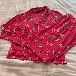 Kate Spade Red Pajama Set with Shoe Pattern NWOT